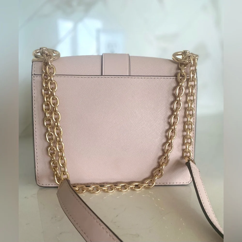Michael Kors Greenwich Convertible Crossbody in Soft Pink Saffiano Leather